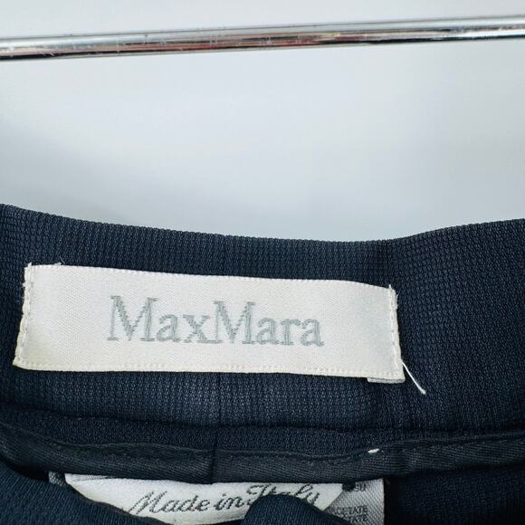 MaxMara Black Tailored Wide Leg Dress Trousers Pants Italy Wool Blend Size 2 - Picture 3 of 6
